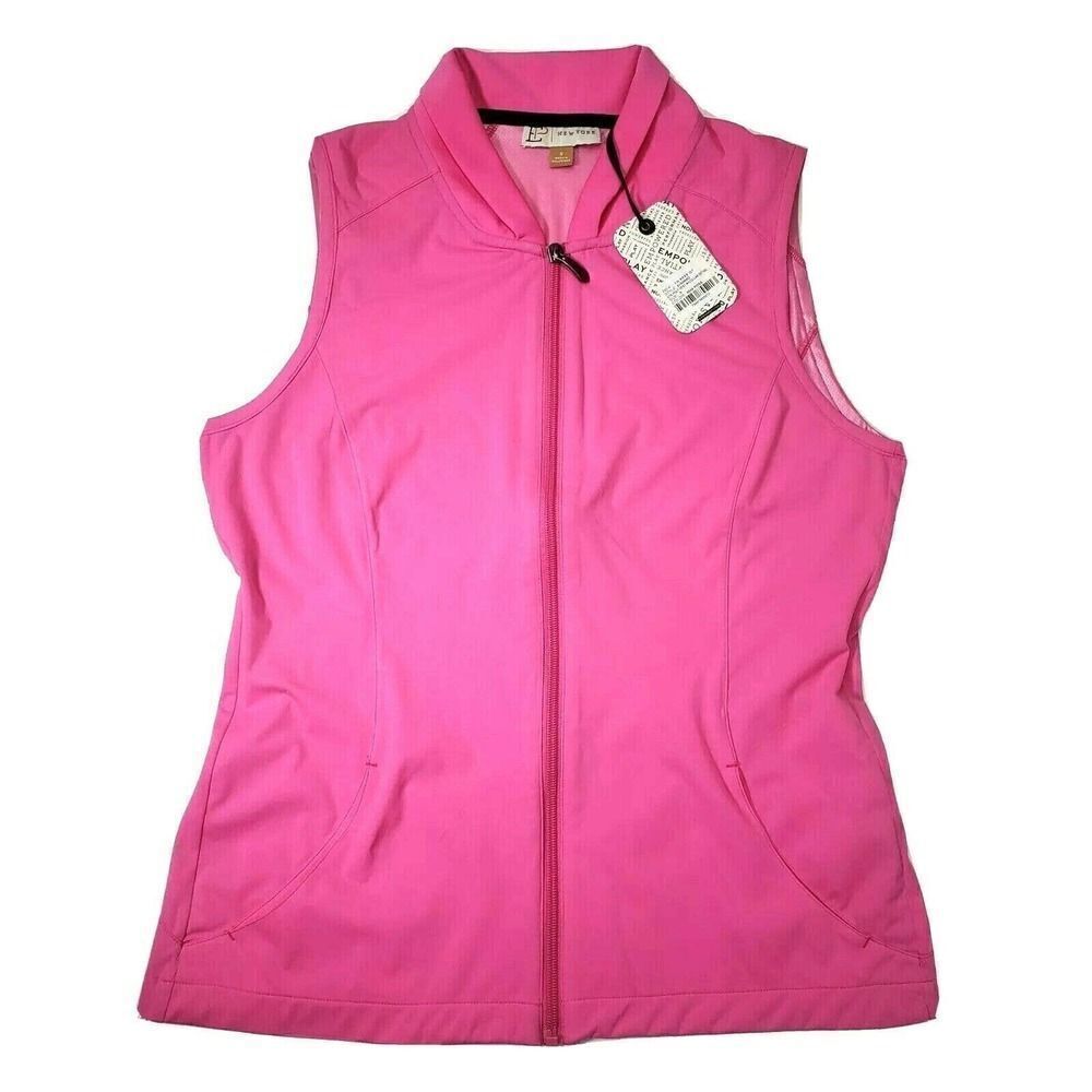 Ep New York Golf Vest Pink Full Zip Rosa Collar Detail Barbiecore New $96 Small